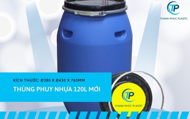 Thùng phuy nhựa 120l Thùng phi nhựa 120 lít | Thùng phuy nhựa 120l | Báo giá chi tiết - Thanh Phúc Plastic