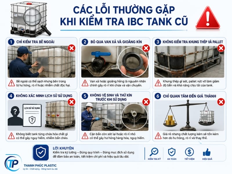 Các lỗi thường gặp khi kiểm tra IBC Tank cũ Các lỗi thường gặp khi kiểm tra IBC Tank cũ