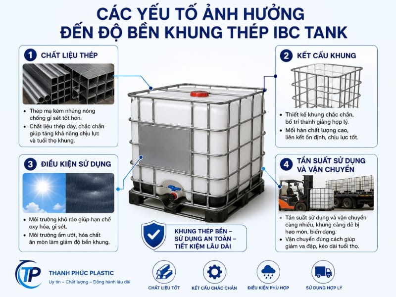 Các yếu tố ảnh hưởng đến độ bền khung thép IBC Tank Các yếu tố ảnh hưởng đến độ bền khung thép IBC Tank