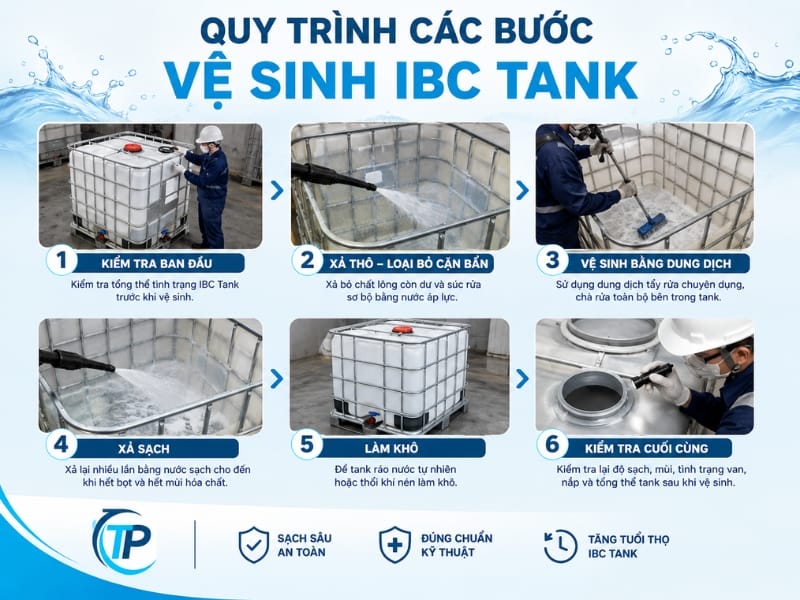 Quy trình các bước vệ sinh IBC Tank Quy trình các bước vệ sinh IBC Tank
