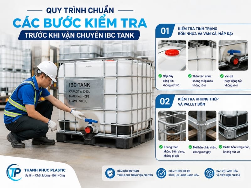 Quy trình chuẩn các bước kiểm tra trước khi vận chuyển IBC Tank Quy trình chuẩn các bước kiểm tra trước khi vận chuyển IBC Tank