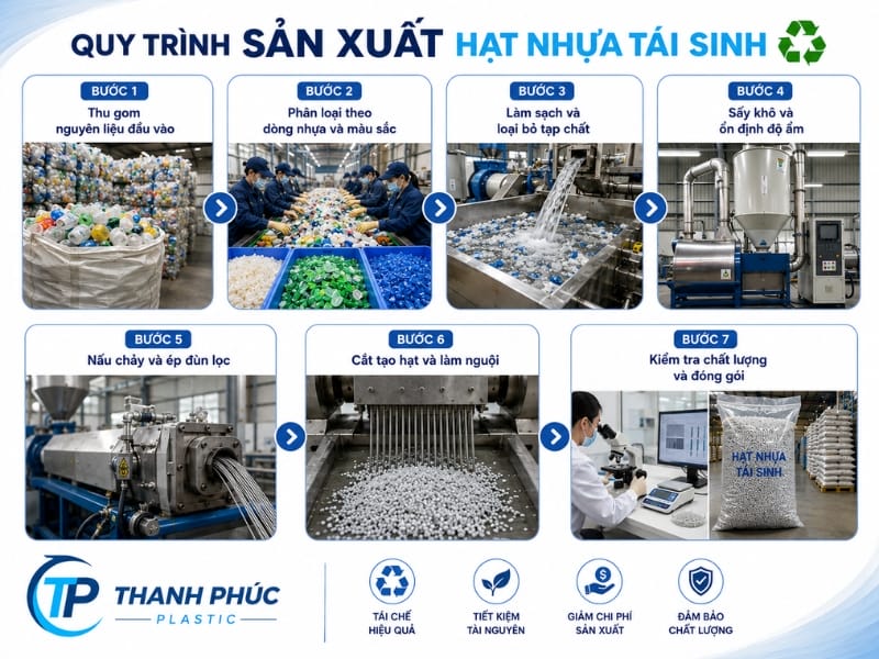 Quy trình sản xuất hạt nhựa tái sinh Quy trình sản xuất hạt nhựa tái sinh