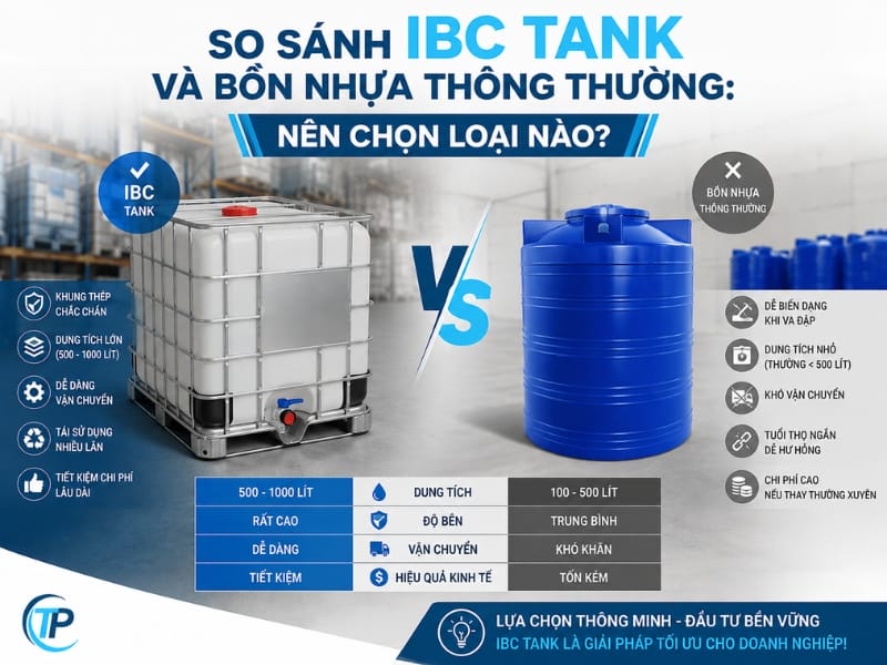 So sánh IBC Tank và bồn nhựa thông thường_ Nên chọn loại nào? So sánh IBC Tank và bồn nhựa thông thường_ Nên chọn loại nào?