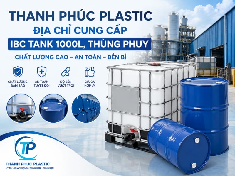 Thanh Phúc Plastic - Địa chỉ cung cấp IBC Tank 1000L, thùng phuy chất lượng cao, an toàn Thanh Phúc Plastic - Địa chỉ cung cấp IBC Tank 1000L, thùng phuy chất lượng cao, an toàn