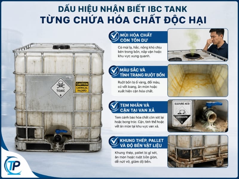 4 Dấu hiệu nhận biết IBC Tank từng chứa hóa chất độc hại 4 Dấu hiệu nhận biết IBC Tank từng chứa hóa chất độc hại